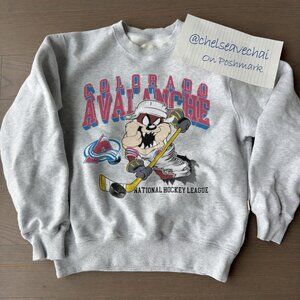 Vintage 1995 Taz Looney Tunes Colorado Avalanche NHL Sweatshirt, Hockey Shirt